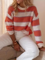 Julietta -Gestreifter Pullover in Blush
