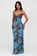 Hera - Blue Jaguar Maxi Dress