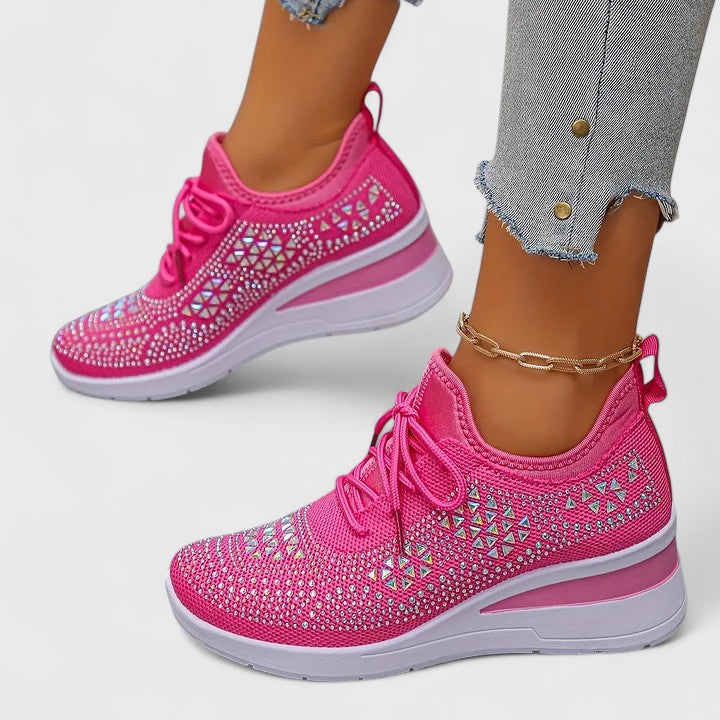 Viviane - Leichte orthopädische Sneaker mit glitzerndem Finish.