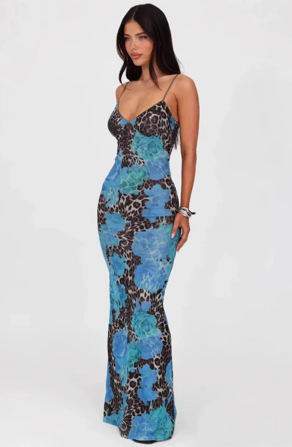 Hera - Blue Jaguar Maxi Dress