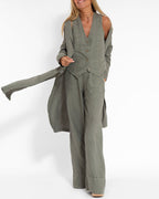 Stella | Damen Elegantes 2-teiliges Leinenset