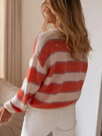 Julietta -Gestreifter Pullover in Blush