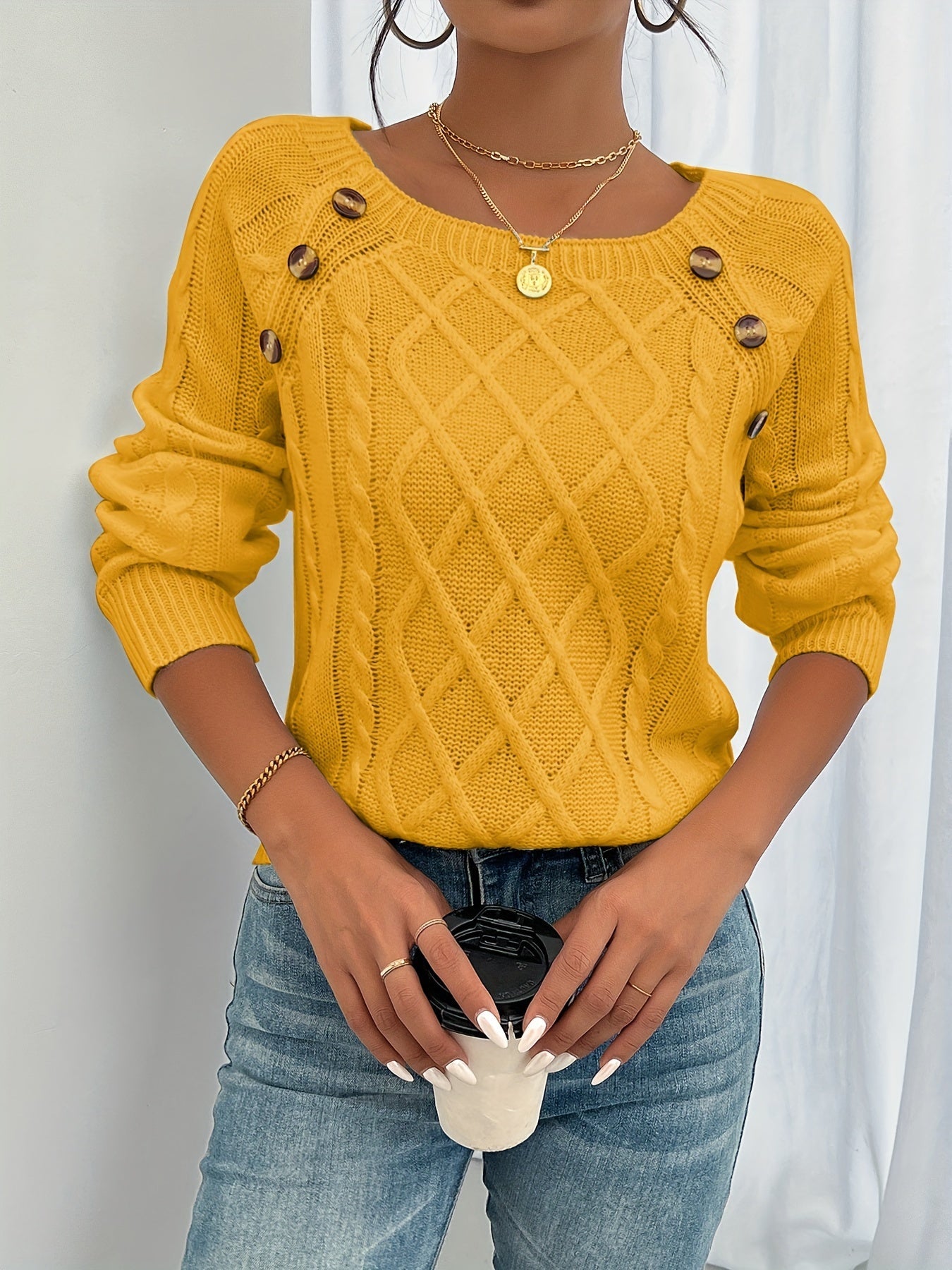 Bella – Zopfmuster-Strickpullover