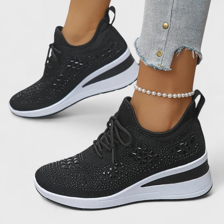 Viviane - Leichte orthopädische Sneaker mit glitzerndem Finish.