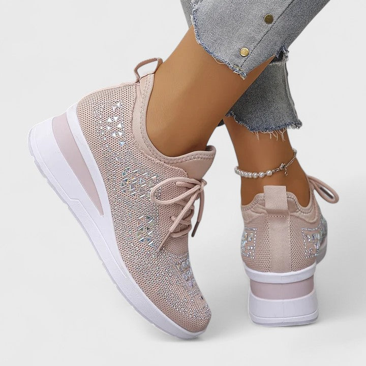 Viviane - Leichte orthopädische Sneaker mit glitzerndem Finish.