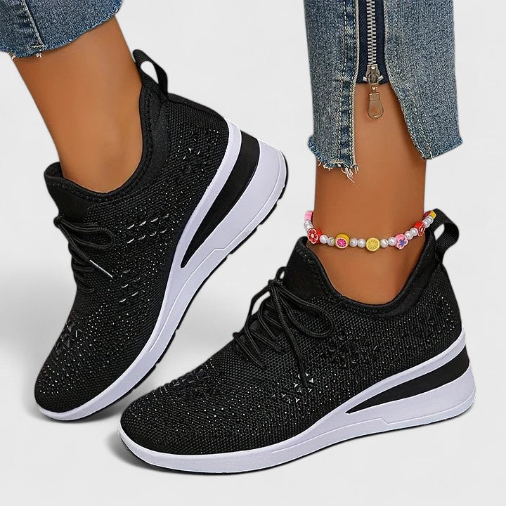 Viviane - Leichte orthopädische Sneaker mit glitzerndem Finish.