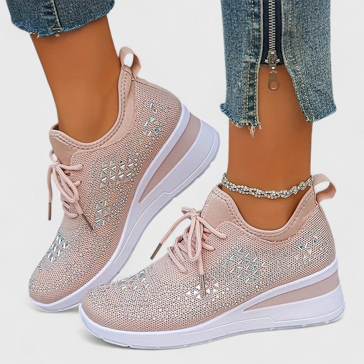 Viviane - Leichte orthopädische Sneaker mit glitzerndem Finish.