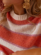 Julietta -Gestreifter Pullover in Blush