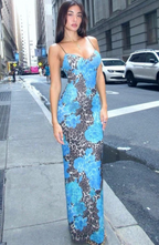 Hera - Blue Jaguar Maxi Dress