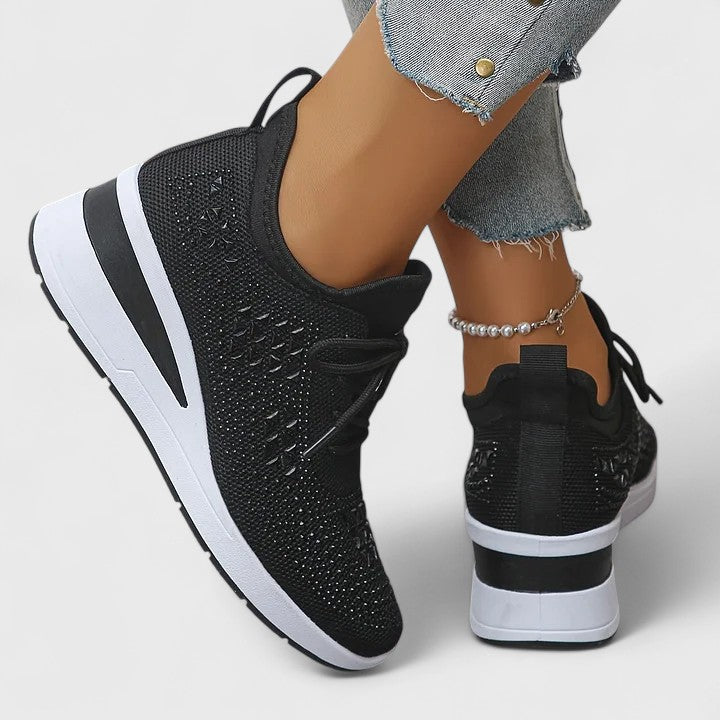 Viviane - Leichte orthopädische Sneaker mit glitzerndem Finish.