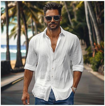 Eike | Herren Baumwoll Leinenhemd