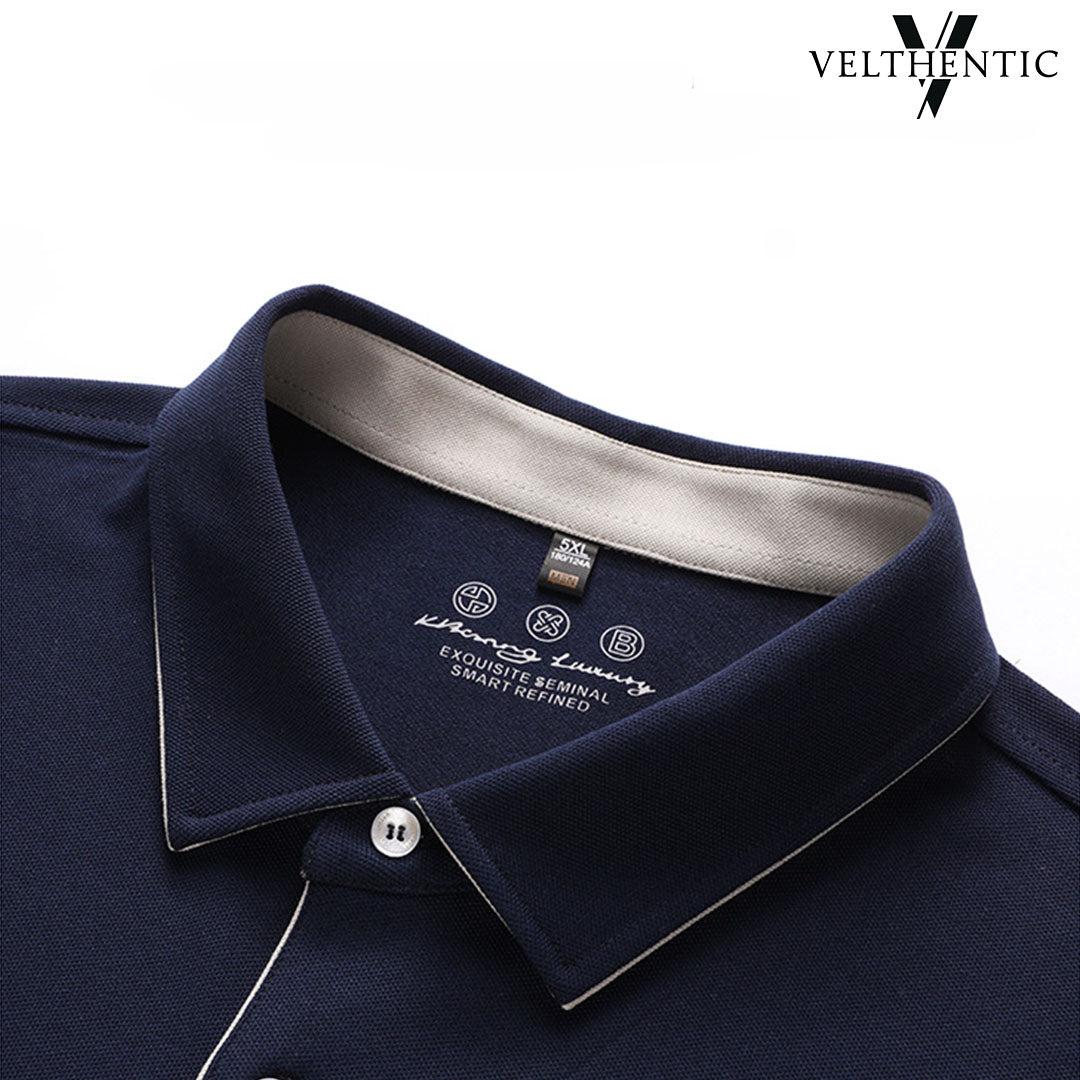 Baumwolle Langarm Herren Poloshirt