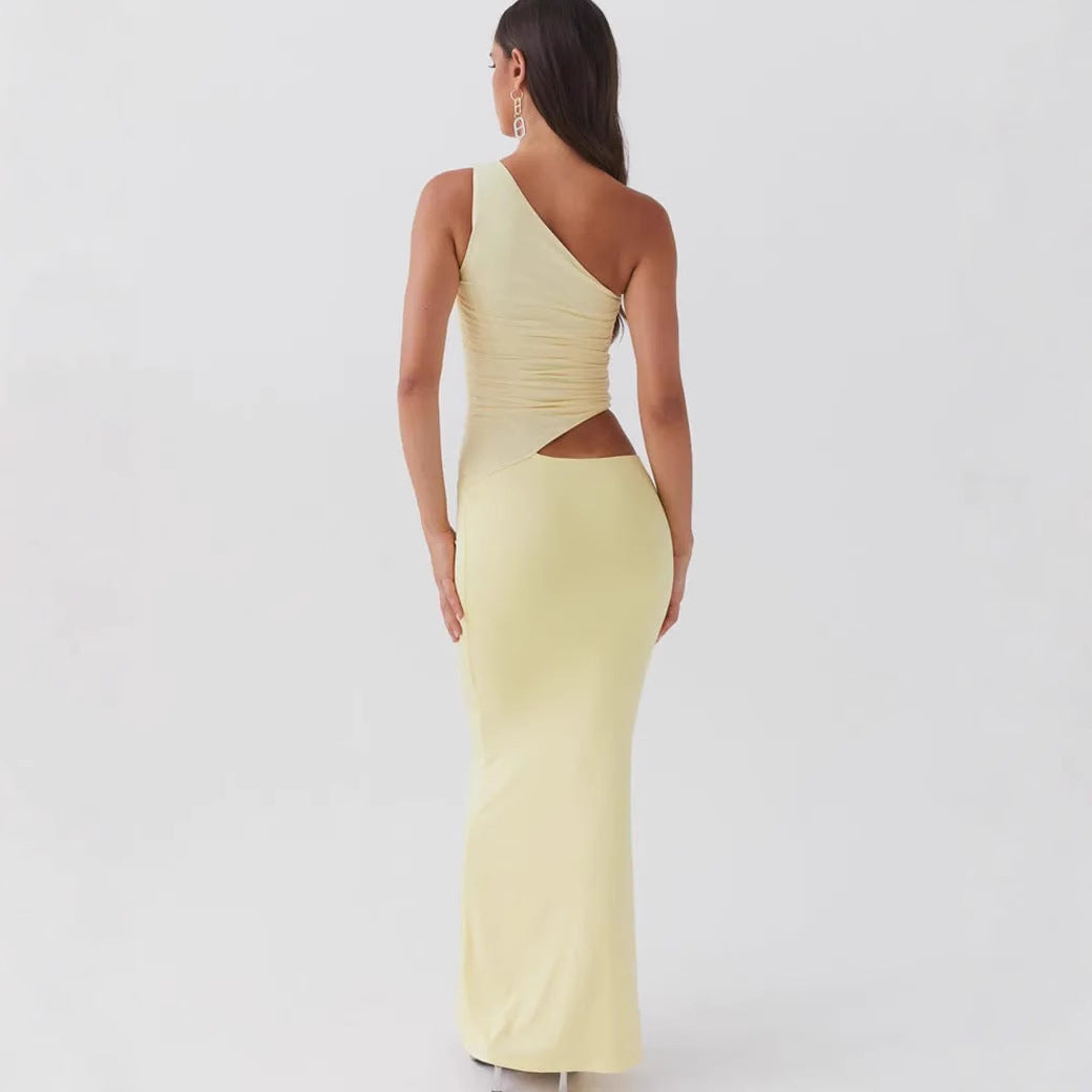 Neomie - Cremefarbener Fishtail Maxi-Rock