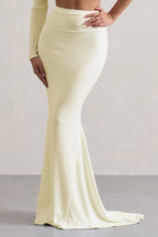 Neomie - Cremefarbener Fishtail Maxi-Rock