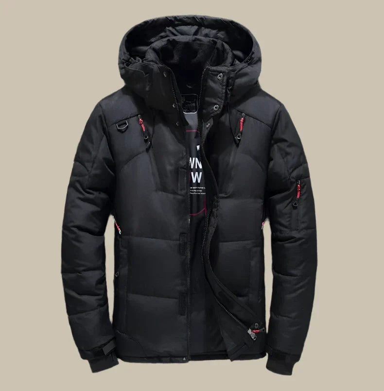 Wasserdichte Herren-Winterjacke mit Kapuze