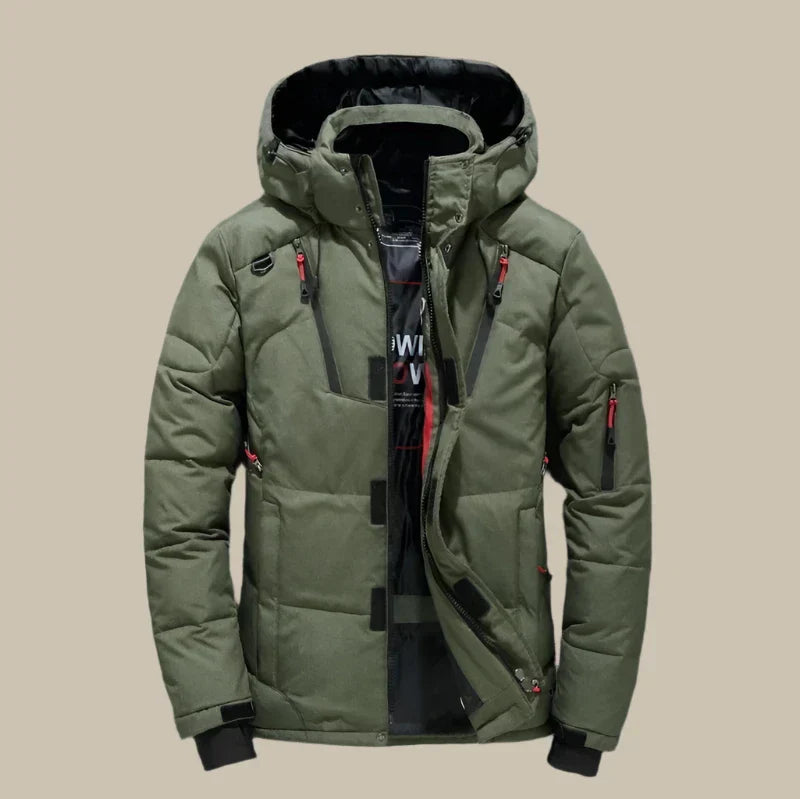 Wasserdichte Herren-Winterjacke mit Kapuze