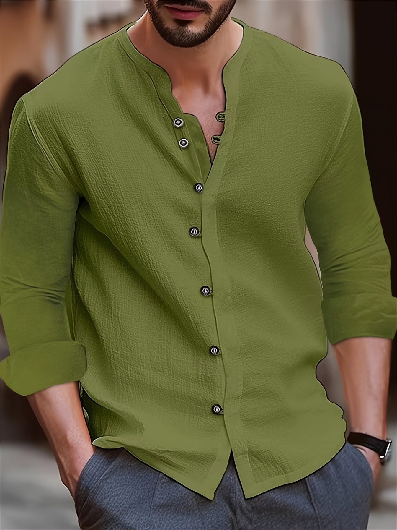 Xavier | Herren Retro-Leinenhemd