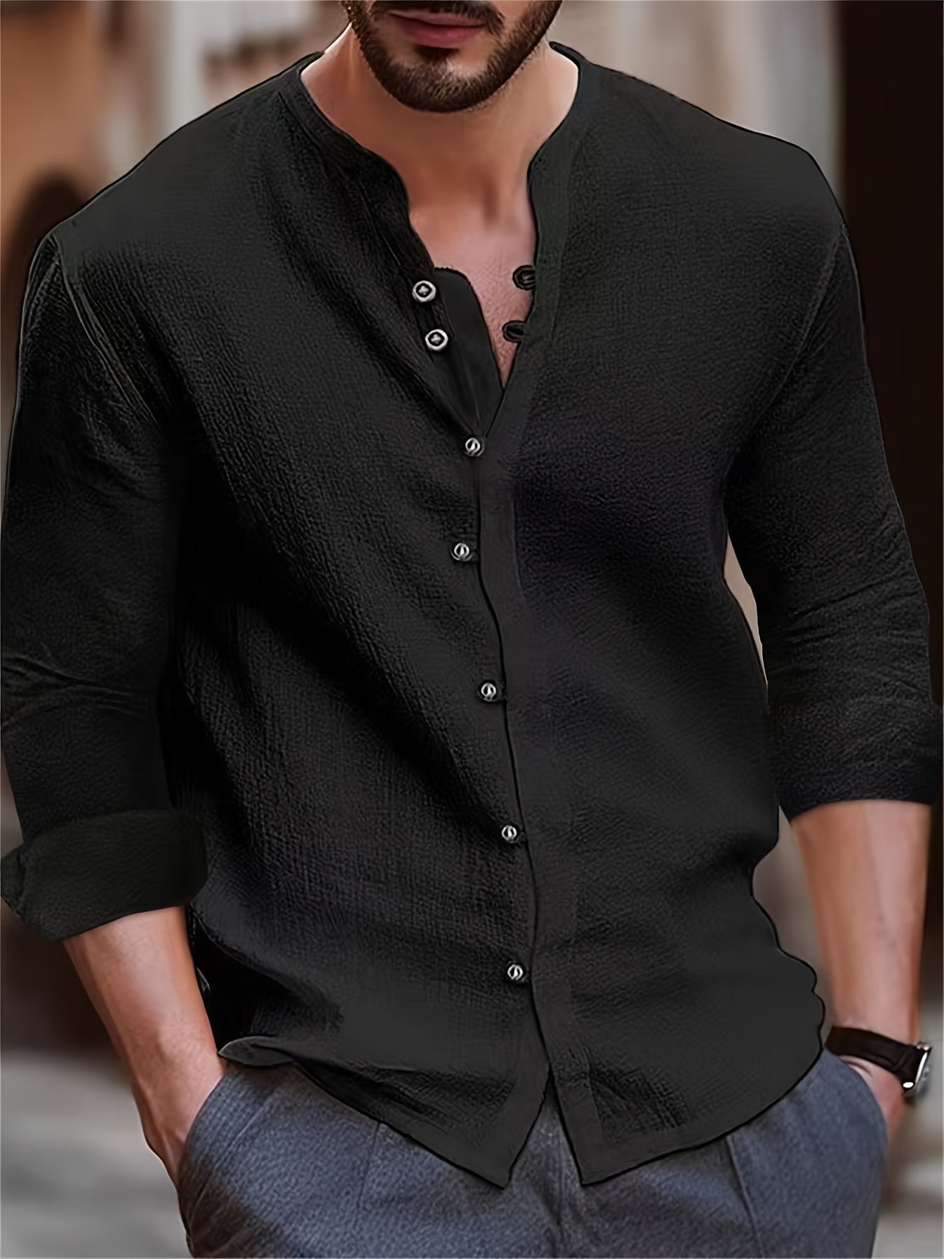 Xavier | Herren Retro-Leinenhemd