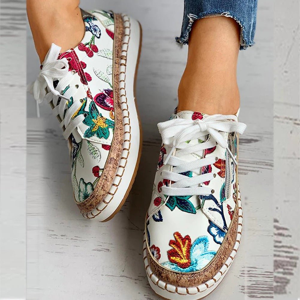 Oluchi™ Orthopädische Sneakers mit Reißverschluss und Blumenmuster