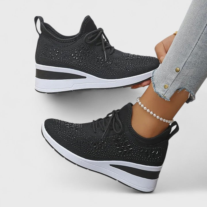 Viviane - Leichte orthopädische Sneaker mit glitzerndem Finish.