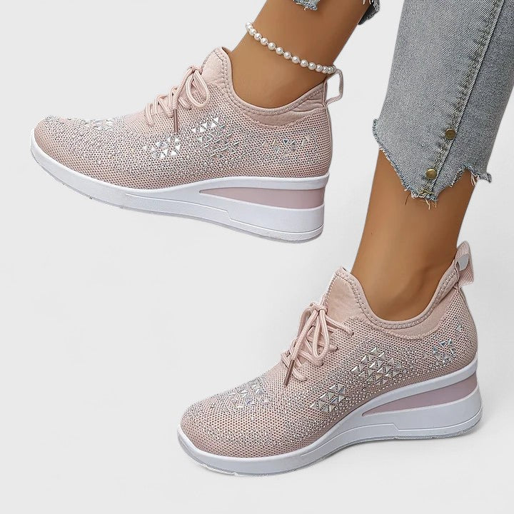 Viviane - Leichte orthopädische Sneaker mit glitzerndem Finish.