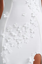 Ananke - Maxikleid mit Blumenapplikationen