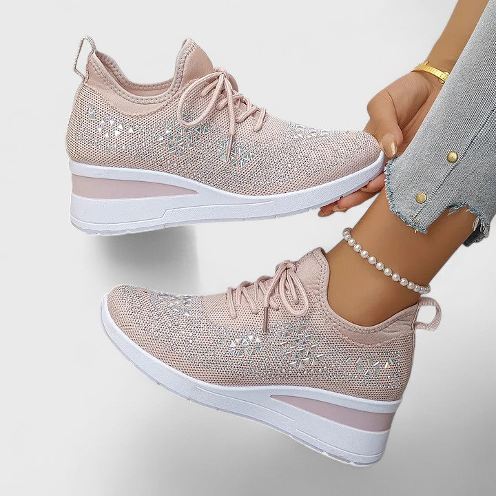 Viviane - Leichte orthopädische Sneaker mit glitzerndem Finish.