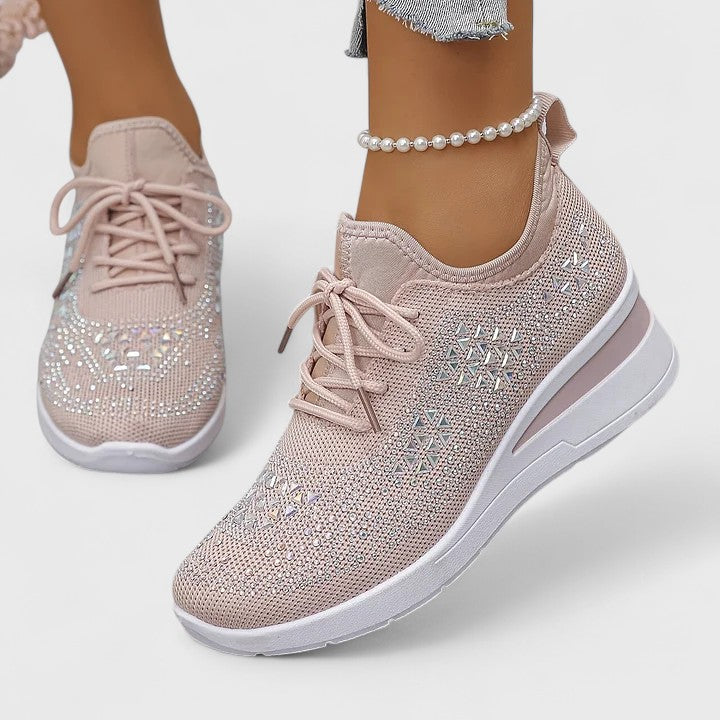 Viviane - Leichte orthopädische Sneaker mit glitzerndem Finish.