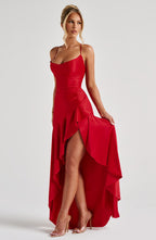 Atë - SATIN RUFFLE MAXI DRESS